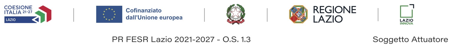 PR FESR Lazio 2021-2027 - O.S. 1.3. Soggetto attuatore: Lazio Innova